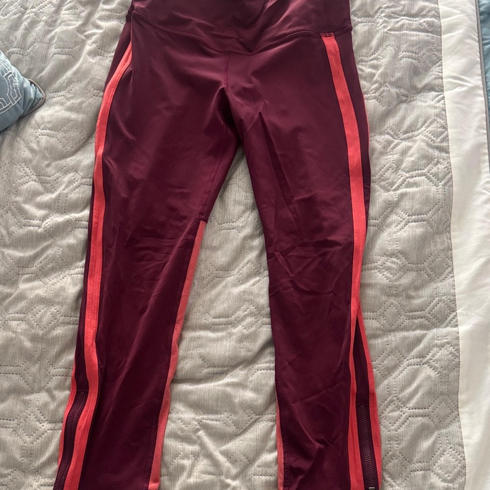 Lululemon Athletica Burgundy and Red Leggings